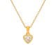 18K Gold Plated White Stone Heart Necklace